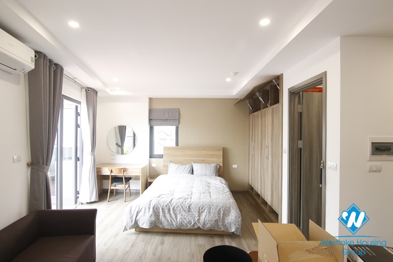 Beautiful studio on high floor with a very  big balcony for rent in Ba Dinh